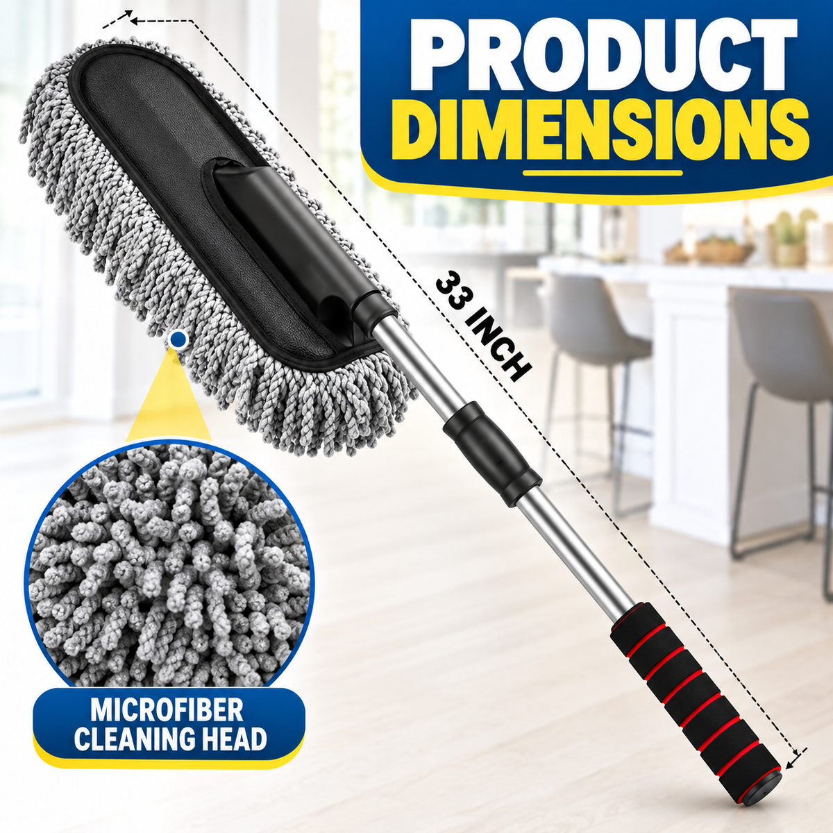 Long-Handle Microfiber Car & Bike Duster