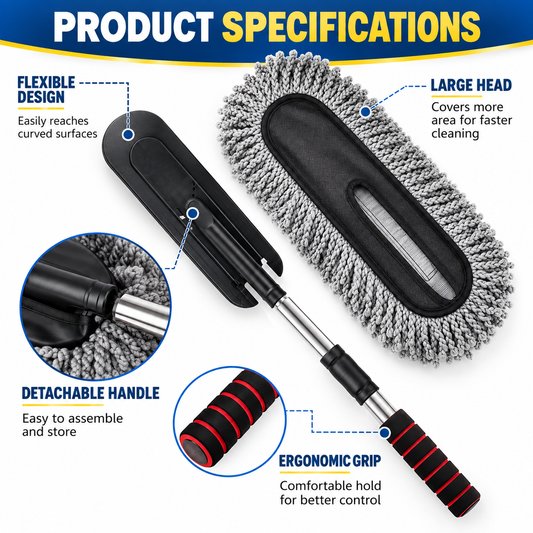 Long-Handle Microfiber Car & Bike Duster