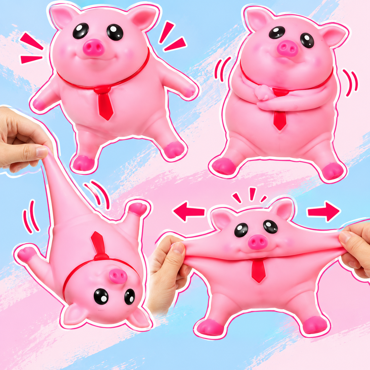 Stretchy Pig Squishy Toy – Soft Stress Relief & Fidget Toy for Kids and Adults