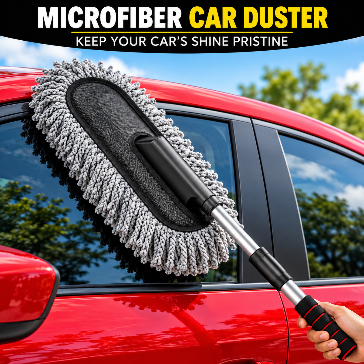 Long-Handle Microfiber Car & Bike Duster