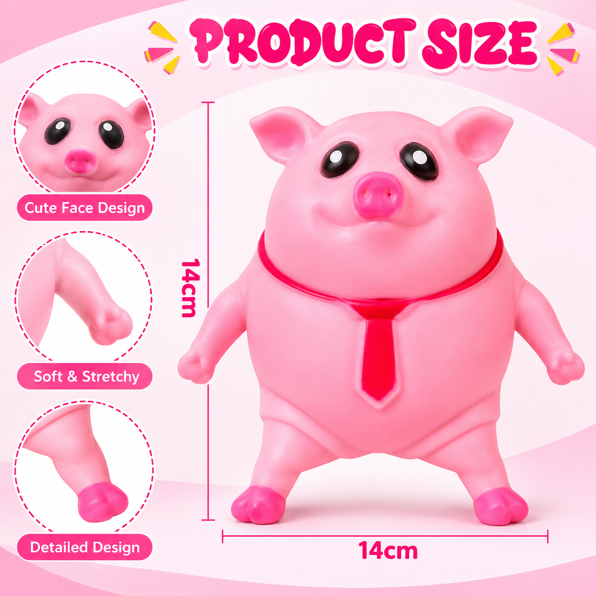 Stretchy Pig Squishy Toy – Soft Stress Relief & Fidget Toy for Kids and Adults
